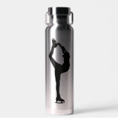アイスモダンスタイリッシュスケーター女子パーソナライズされた ウォーターボトル (正面)