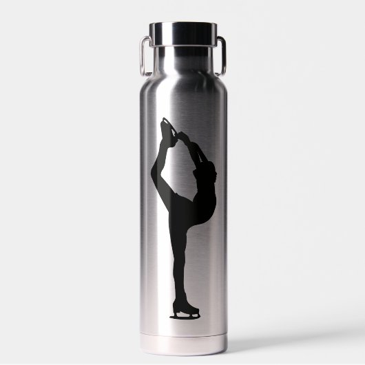 アイスモダンスタイリッシュスケーター女子パーソナライズされた ウォーターボトル (正面)