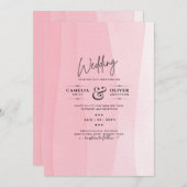 アイスモダンピンクグラデーションウェディング 招待状 (正面/裏面)