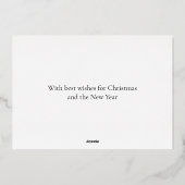 アイスモダンブルーエレガントフォトフラットメリークリスマス 箔シーズンカード (裏面)