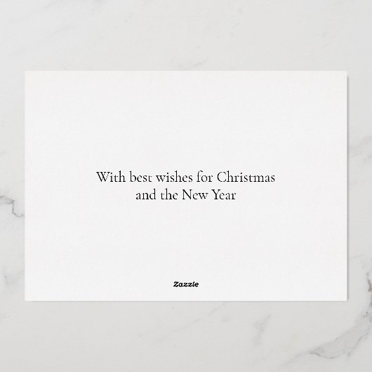 アイスモダンブルーエレガントフォトフラットメリークリスマス 箔シーズンカード (裏面)