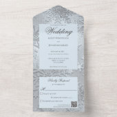 アイスモダンブルースノーフレークQRコードの濃淡 オールインワン招待状 (内側)