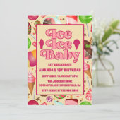 アイスモダンベビーアイスクリームファースト誕生日 招待状 (スタンド正面)