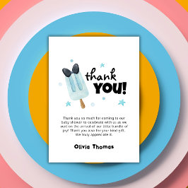 アイスユニーククリームベビーポップ・アートのシャワーを弓に準備ができている サンキューカード