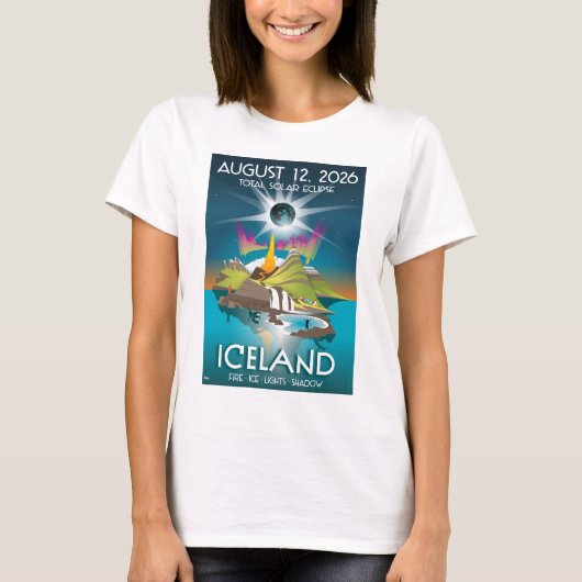 アイスランドで2026年皆既日食 - Tシャツ (正面)