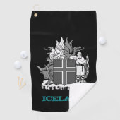 アイスランドとアイスランドの紋章 ゴルフタオル (インサイチュ)
