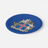 アイスランドとアイスランド国旗、エンブレム、パーティー/スポーツ  ペーパープレート (アングル)