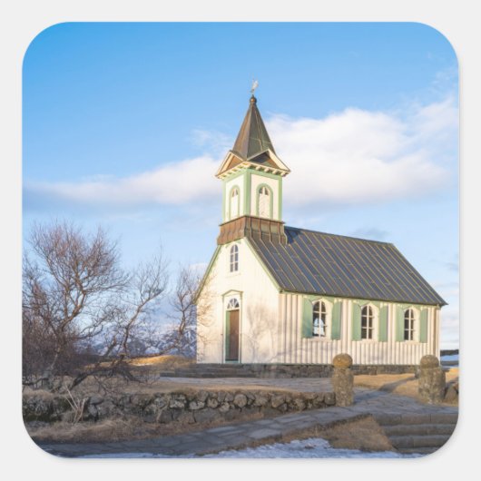 アイスランドのÞingvellir国立公園 スクエアシール (正面)
