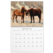 アイスランドのウマ野生生物写真カスタム年 カレンダー (2月 2026)