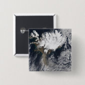 アイスランドのエヤフジャラヨカル火山のアッシュプルーム 缶バッジ (正面&裏面)