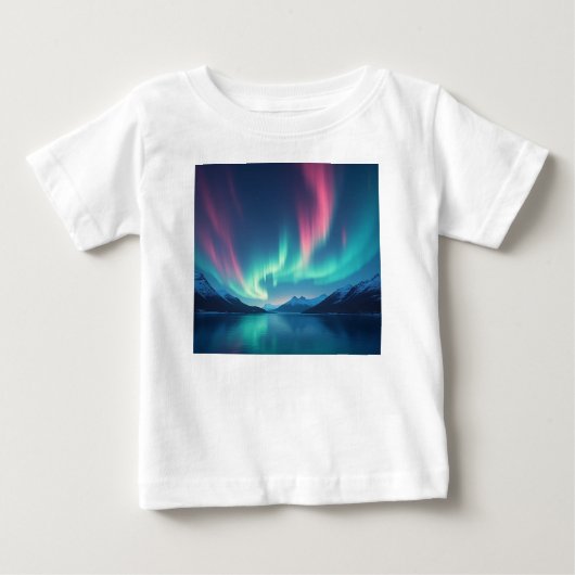 アイスランドのオーロラ ベビーTシャツ (正面)