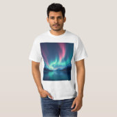 アイスランドのオーロラ Tシャツ (正面フル)