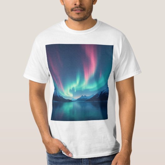 アイスランドのオーロラ Tシャツ (正面)