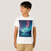 アイスランドのオーロラ Tシャツ (正面フル)