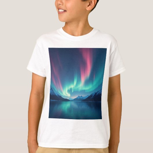 アイスランドのオーロラ Tシャツ (正面)