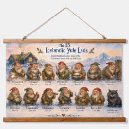 アイスランドのクリスマスの13のユール・ラッド 吊り下げ型タペストリー