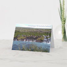 アイスランドのグリーティングカードのフラウンフォサール滝