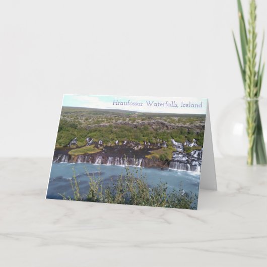 アイスランドのグリーティングカードのフラウンフォサール滝 カード (正面)