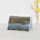 アイスランドのグリーティングカードのフラウンフォサール滝 カード (黄色い花)