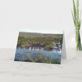 アイスランドのグリーティングカードのフラウンフォサール滝 カード