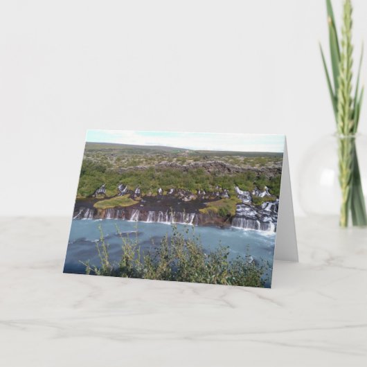 アイスランドのグリーティングカードのフラウンフォサール滝 カード (正面)