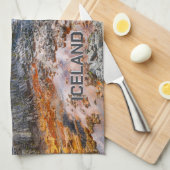 アイスランドのゲイタフス滝 キッチンタオル (四つ折り)