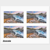 アイスランドのゲイタフス滝 長方形シール (シート)