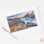 アイスランドのゲイタフス滝 長方形シール (封筒)