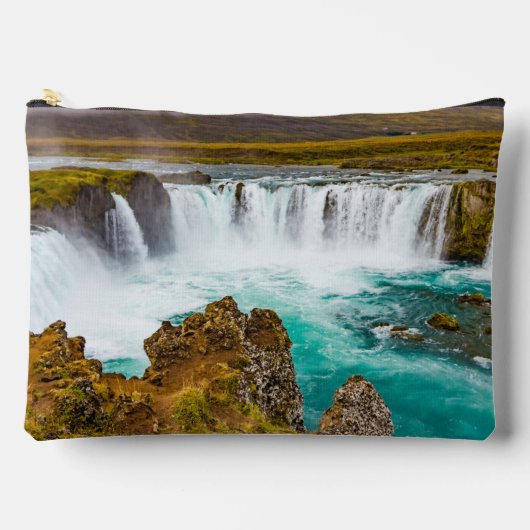 アイスランドのゴダフスの滝 アクセサリーポーチ (正面)
