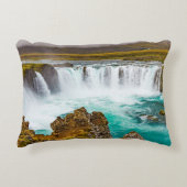 アイスランドのゴダフスの滝 アクセントクッション (正面)