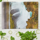 アイスランドのゴダフスの滝 キッチンタオル (折り畳み)