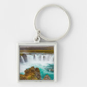 アイスランドのゴダフスの滝 キーホルダー (正面)