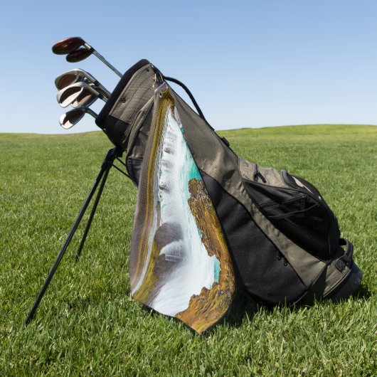 アイスランドのゴダフスの滝 ゴルフタオル (グリーン)