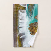 アイスランドのゴダフスの滝 バスタオルセット (ハンドタオル)