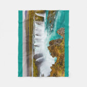 アイスランドのゴダフスの滝 フリースブランケット (正面)