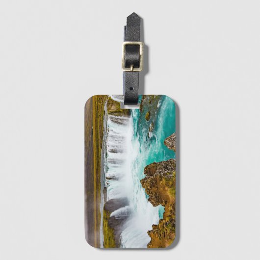 アイスランドのゴダフスの滝 ラゲッジタグ (正面縦)