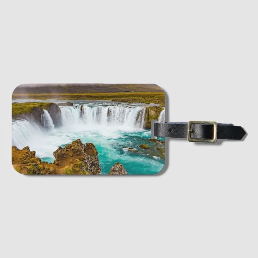 アイスランドのゴダフスの滝 ラゲッジタグ (正面横)