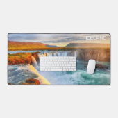 アイスランドのゴダフス滝 デスクマット (キーボード&マウス)