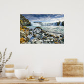 アイスランドのゴダフス滝 ポスター (キッチン)