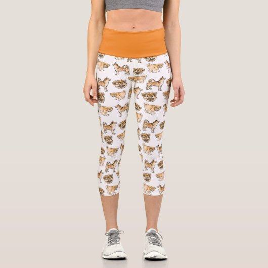 アイスランドのシェプドッグデザイン カプリレギンス (正面)