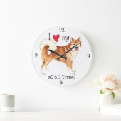 アイスランドのシェプドッグ大好き ラージ壁時計 (ホーム)