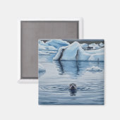 アイスランドのシールジュクルサロン氷河ラグーントラベル マグネット (正面/裏面)