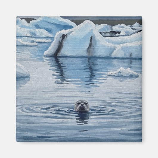 アイスランドのシールジュクルサロン氷河ラグーントラベル マグネット (正面)