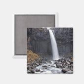 アイスランドのスバルティフォスの滝の正方形の磁石 マグネット (正面/裏面)