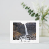 アイスランドのスヴァルトフォス滝 白いポストカード ポストカード (スタンド正面)