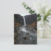 アイスランドのスヴァーティフォス滝の縦書きはがき ポストカード (スタンド正面)