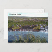 アイスランドのフラウンフォサールの滝 ポストカード (正面/裏面)