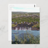 アイスランドのフラウンフォサールの滝 ポストカード (正面/裏面)