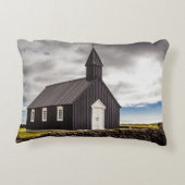 アイスランドのブディールの黒教会 アクセントクッション (裏面)