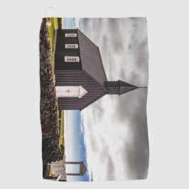 アイスランドのブディールの黒教会 ゴルフタオル